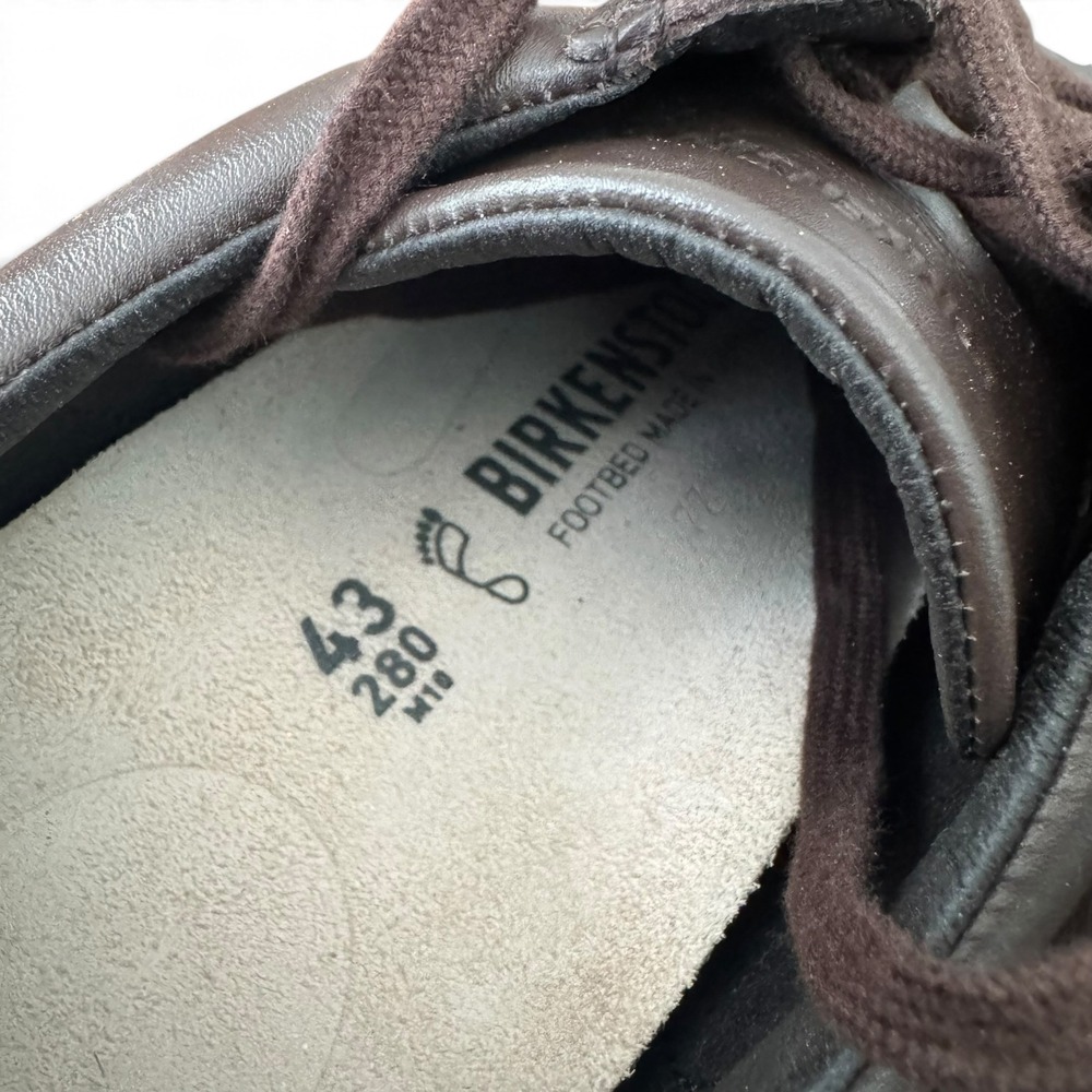 Birkenstock Bend Low Shoes Men 10 /43 Brown Leather Cork Trim Decon Lace Sneaker - Picture 11 of 12
